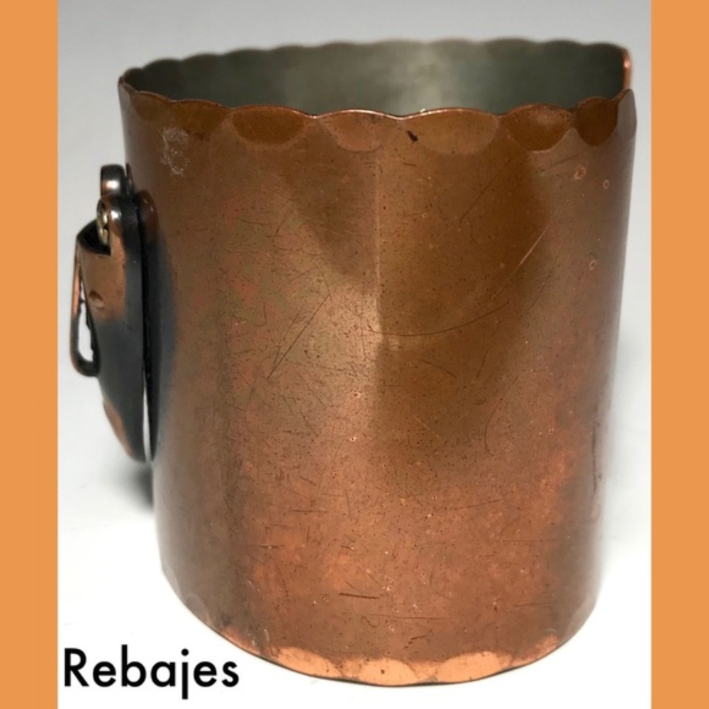 Mid Century Rebajes Ethnic Mask Copper Bracelet - Picture 5 of 8